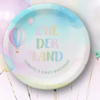 Sweet pastel onederland watercolor 1st Birthday Paper Plates