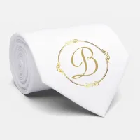 Monogram in gold with infinity circle on Gray | Neck Tie