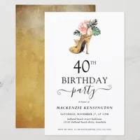 Budget Chic Floral Gold High Heels 40th Birthday