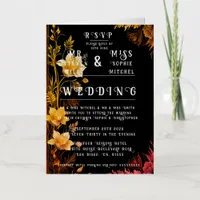 Elegant Black and Gold Floral Foil Greeting Card