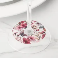 Cherry Blossom Wine Glass Tag