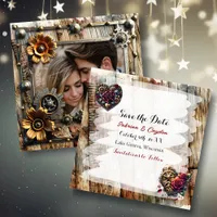 Romantic Steampunk Personalized Wedding Save The Date