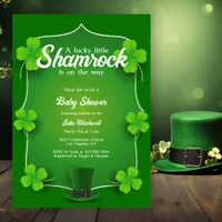 Lucky Little Shamrock St Patricks Day Baby Shower Invitation