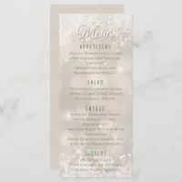Glamorous Champagne Glitter Luxury Wedding Menu