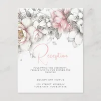 Classic Modern Ivory and Blush Floral  Enclosure Card