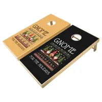 Funny Colorful Pixelated Gnome for the Holidays Cornhole Set