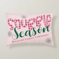 Snuggle Season Buffalo Plaid Winter Cozy Christmas Accent Pillow