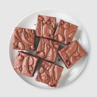 Plate of Homemade Brownies Realistic Food Magnet