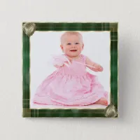 Green Antique Frame Add Your Photo Here Pinback Button