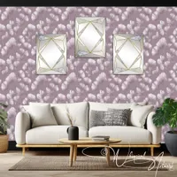 White Leaves Ginkgo Biloba on Mauve Wallpaper