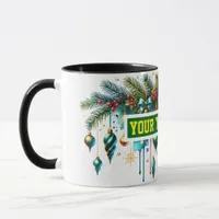 Christmas Bulbs Watercolour Coffee Mug