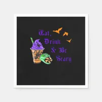Eat Drink And Be Scary Halloween Minimal Clean Napkins