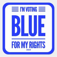 I'm Voting Blue Democrat Square Sticker