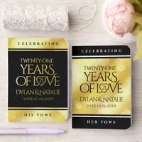 Elegant 21st Brass Wedding Anniversary Foil Vow Books