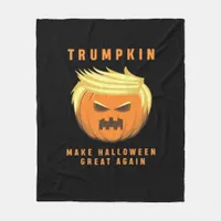 Trumpkin Make Halloween Great Again Fitted Fleece Blanket