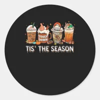 Tis The Season Football Pumpkin Spice Halloween Fa Classic Round Sticker