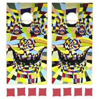 Funny Comedy Clown Watercolor Painting Cornhole Set