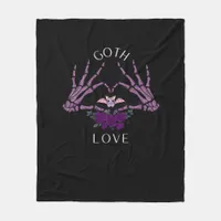Embrace Goth Skeleton Heart Artistic Style Fleece Blanket