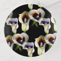 Sublime Watercolor Arum Calla Lilies Trinket Tray