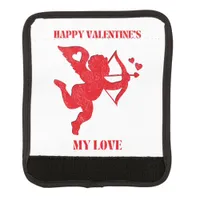 Minimalist Happy Valentine's My Love on white | Luggage Handle Wrap