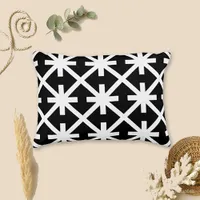 Bold Black White Asterisk Lattice Accent Pillow