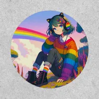 LGBTQIA+ Anime Girl Lesbian Pride  Patch