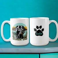 Personalized Black Labrador Retriever Vintage Text Coffee Mug