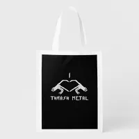Thrash Skeleton Hands Heart Classic Grocery Bag