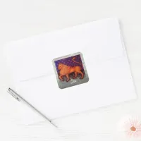 Leo Lion Zodiac Sign Horoscope Birthday Party Square Sticker