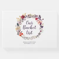 Floral Wreath Bucket List Keepsake Wedding Guest Book