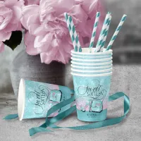 Glitter and Shine Sweet 16 V2 Teal/Pink ID675 Paper Cups