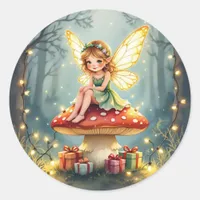 Whimsical Fairytale Christmas  Classic Round Sticker