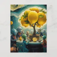 Aliens and the Lemon Tree Postcard