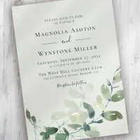 Sage Green Eucalyptus Wedding Invitation