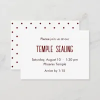 Red & White Polka Dot Temple Sealing Invitation