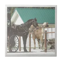 Kalona Amish Horses Tile
