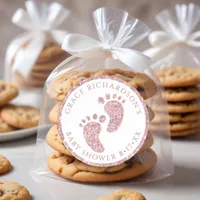 Pink Glitter Baby Shower Favor Sticker 