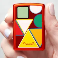 Sleek Unique trendy Vibrant Geometric Patterned  Zippo Lighter