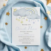 We are on Cloud Nine Baby Boy Baby Shower  Invitation