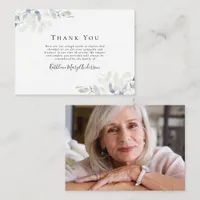 BUDGET Elegant Eucalyptus Photo Funeral Thank You  Note Card