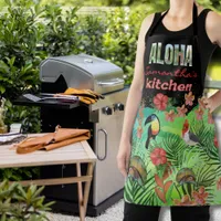Vibrant Personalized ALOHA with Name Kitchen Apron
