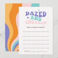 Dazed and Engaged Groovy Retro Bachelorette Bride Advice Card