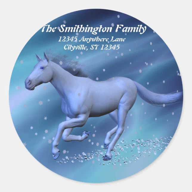 Winter Horse Address Labels