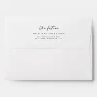 Modern Handwriting Heart Wedding Envelope