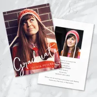 Calligraphy Photo Graduation Announcement