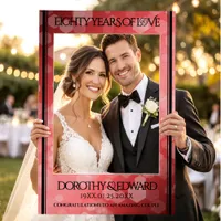 Elegant 80th Ruby Wedding Anniversary Celebration Selfie Frame