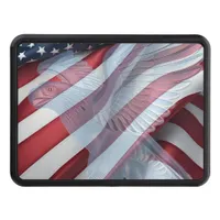 Patriotic Eagle over US Flag hitch cover