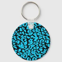 Blue Animal Spots Abstract Keychain