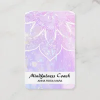 *~* Foil AP2 Pastel Abstract QR code Mandala Business Card