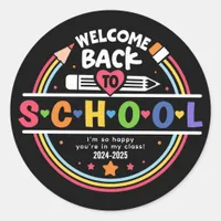 Welcome Back to School – Fun & Colorful Classroom  Classic Round Sticker